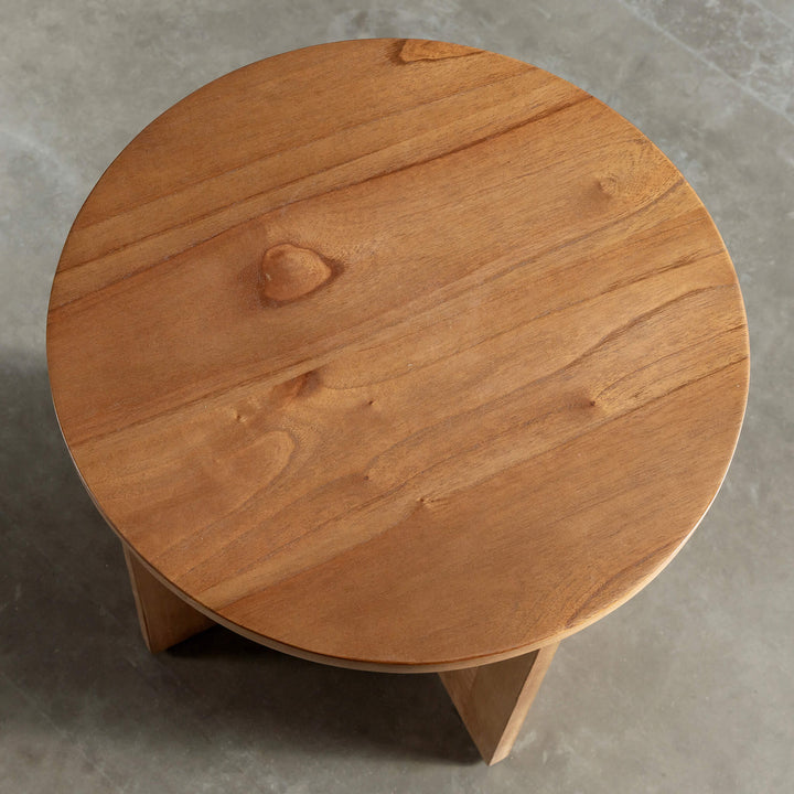 AMARA CROSS BASE SIDE TABLE | 45CM | NATURAL CLOSE UP