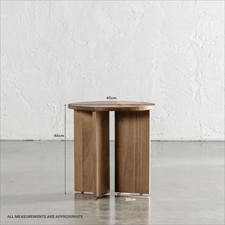 AMARA CROSS BASE SIDE TABLE | 45CM | NATURAL | MEASUREMENTS