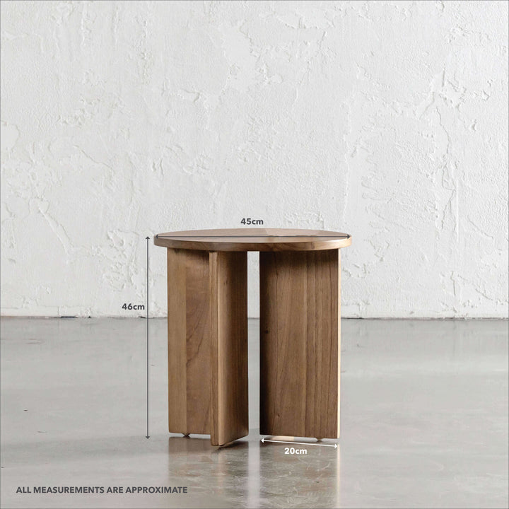 AMARA CROSS BASE SIDE TABLE | 45CM | NATURAL | MEASUREMENTS