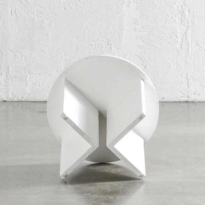 AMARA CROSS BASE SIDE TABLE | 45CM | WHITE BASE