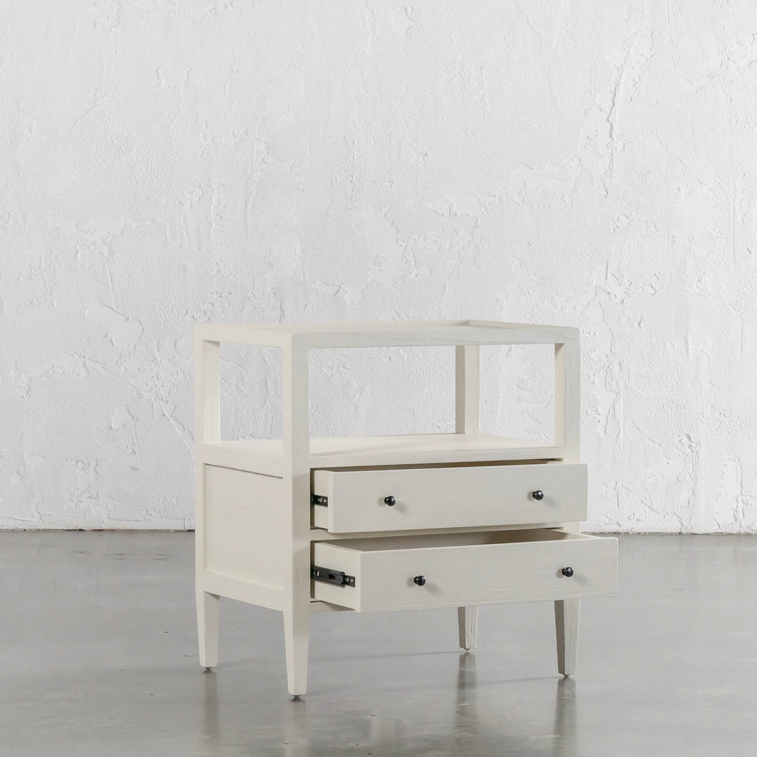 AMARA JARDIN BEDSIDE NIGHTSTAND  |  BEIGE ARAVA