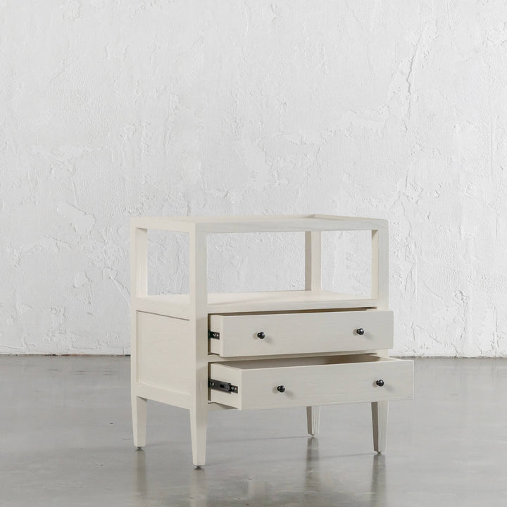 AMARA JARDIN BEDSIDE NIGHTSTAND  |  BEIGE ARAVA