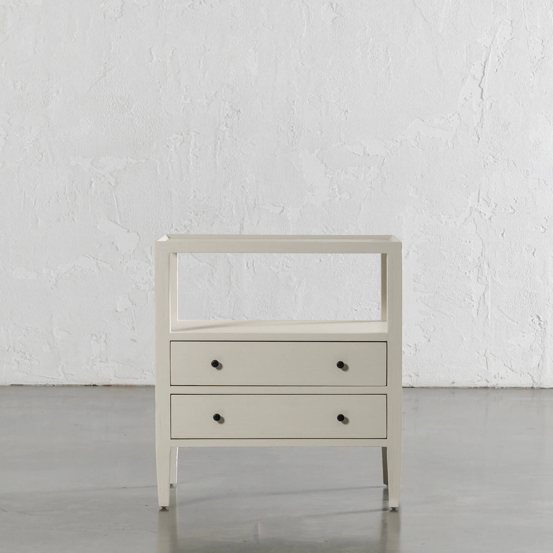 AMARA JARDIN BEDSIDE NIGHTSTAND  |  BEIGE ARAVA