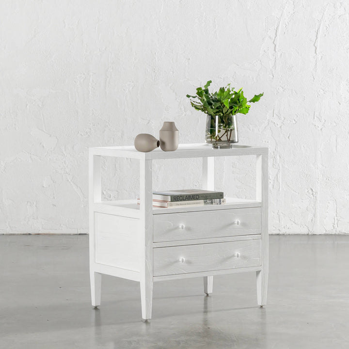 AMARA JARDIN BEDSIDE NIGHTSTAND  |  WHITE TIMBER GRAIN