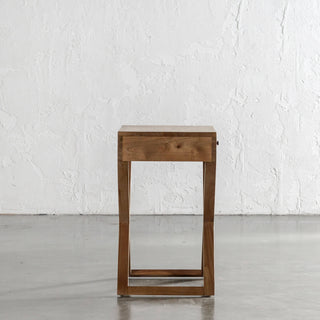 AMARA MID CENTURY CROSS LEG BEDSIDE TABLE  |  NATURAL GRAIN