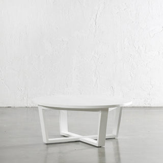 AMARA MID CENTURY TIMBER COFFEE TABLE  |  SOLID TOP WHITE | ROUND