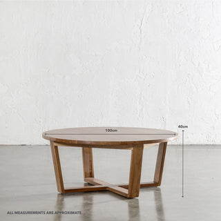 AMARA MID CENTURY TIMBER COFFEE TABLE  |  ROUND | MEASUREMENTS