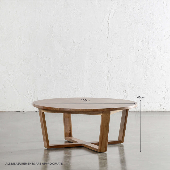 AMARA MID CENTURY TIMBER COFFEE TABLE  |  ROUND | MEASUREMENTS