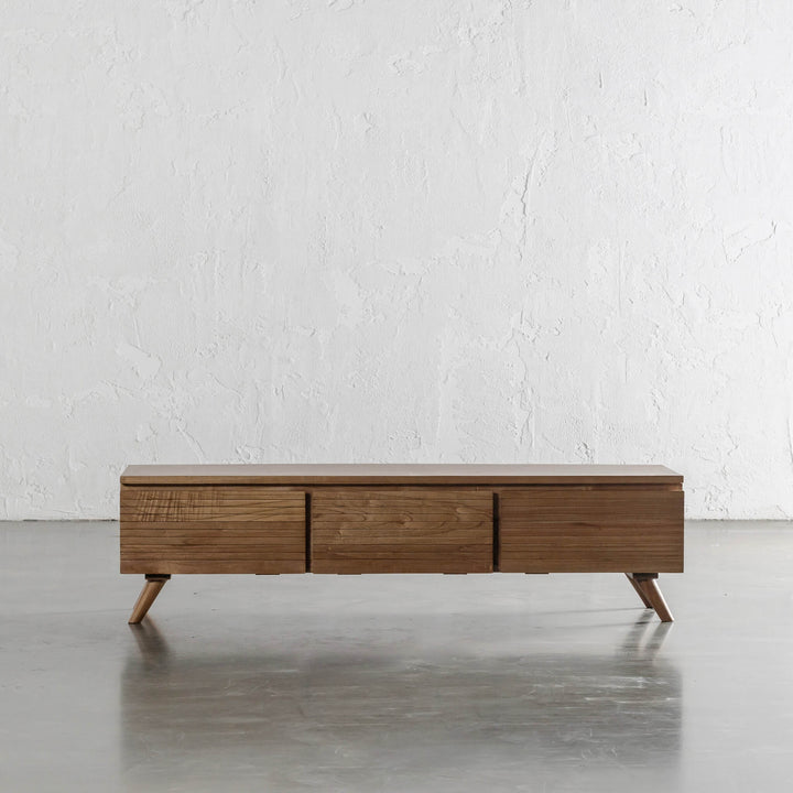 AMARA MID CENTURY TIMBER TV STAND  |  CLOSED 3 DOOR  |  150CM