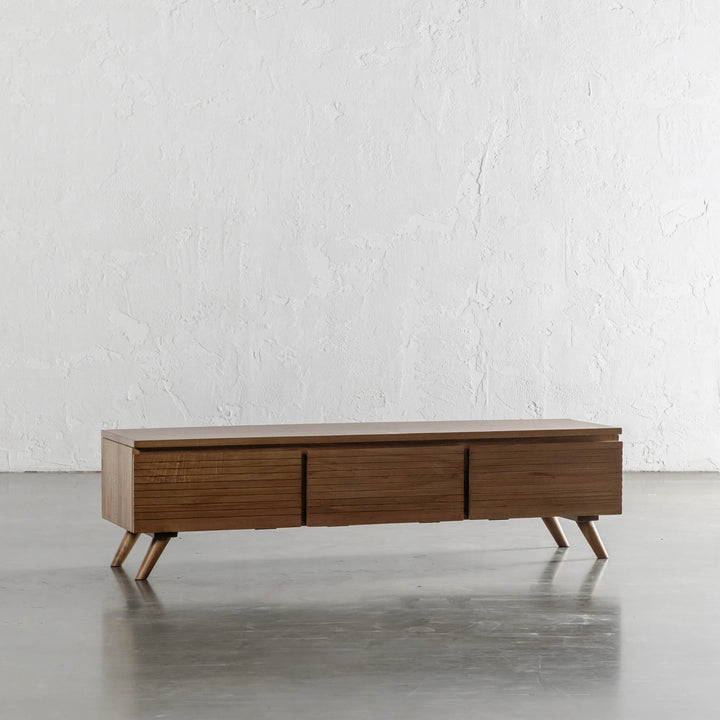 AMARA MID CENTURY TIMBER TV STAND  |  CLOSED 3 DOOR  |  150CM