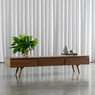 AMARA MID CENTURY TIMBER TV STAND  |  CLOSED 3 DOOR  |  190CM