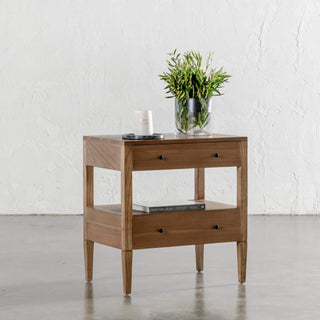 AMARA CONRAD BEDSIDE NIGHTSTAND  |  NATURAL TIMBER GRAIN