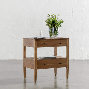 AMARA CONRAD BEDSIDE NIGHTSTAND  |  NATURAL TIMBER GRAIN