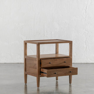 AMARA JARDIN BEDSIDE NIGHTSTAND  |  NATURAL TIMBER GRAIN