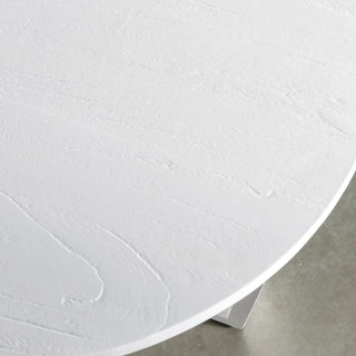 AMARA MID CENTURY TIMBER COFFEE TABLE  |  SOLID TOP WHITE | ROUND