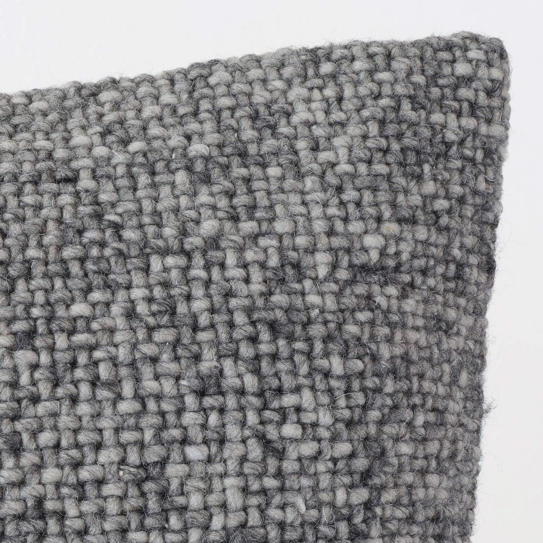 AMARONE HAND WOVEN CUSHION | TEXTURED TEMPEST CHARCOAL | CLOSE UP