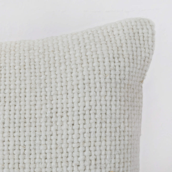 AMARONE HAND WOVEN CUSHION | TEXTURED ALABASTER SAND | CLOSE UP