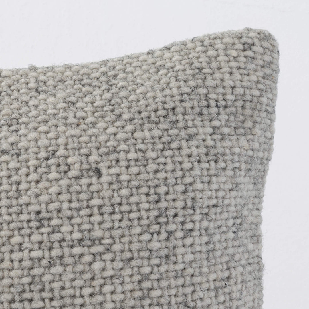 AMARONE HAND WOVEN CUSHION | TEXTURED MISTY PEBBLE | CLOSE UP