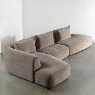 AMEDEO CORNER MODULAR CHAISE LOUNGE SOFA  |  DRIFTWOOD TAUPE - SIDE VIEW