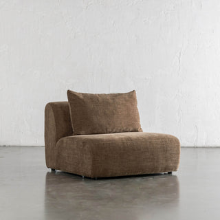 AMEDEO CORNER MODULAR CHAISE LOUNGE SOFA  |  BURNT CARAMEL -SINGLE CHAIR