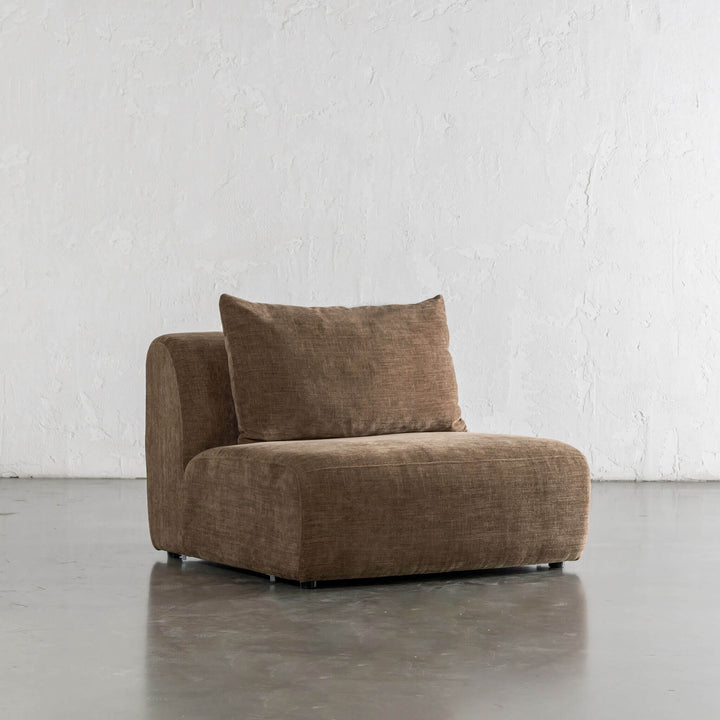 AMEDEO CORNER MODULAR CHAISE LOUNGE SOFA  |  BURNT CARAMEL -SINGLE CHAIR