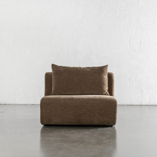 AMEDEO CORNER MODULAR CHAISE LOUNGE SOFA  |  BURNT CARAMEL - SINGLE CHAIR