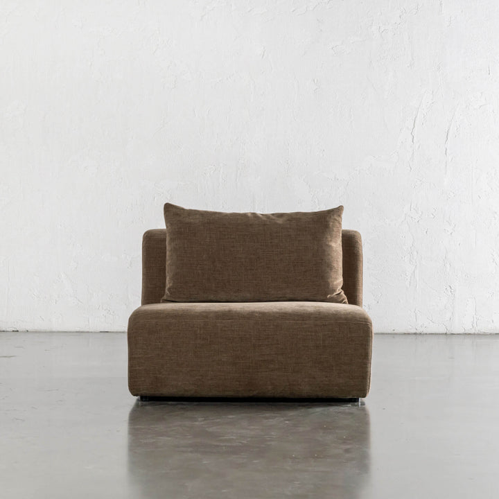 AMEDEO CORNER MODULAR CHAISE LOUNGE SOFA  |  BURNT CARAMEL - SINGLE CHAIR