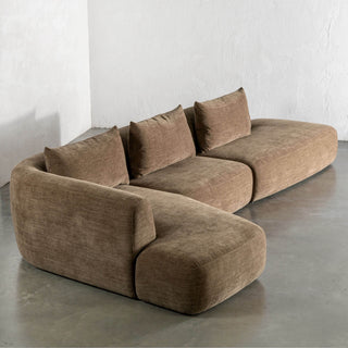 AMEDEO CORNER MODULAR CHAISE LOUNGE SOFA  |  BURNT CARAMEL