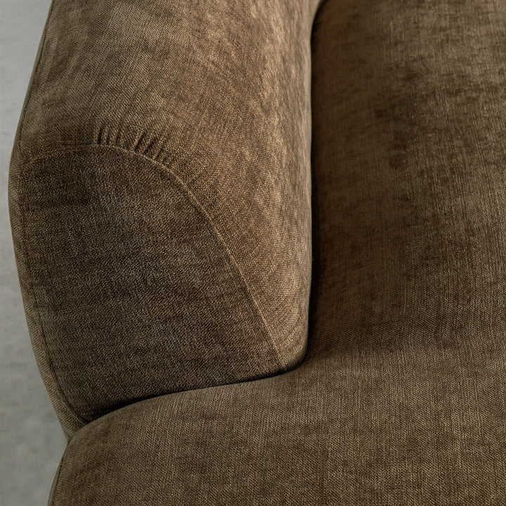 AMEDEO CORNER MODULAR CHAISE LOUNGE SOFA  |  BURNT CARAMEL -CLOSE UP 