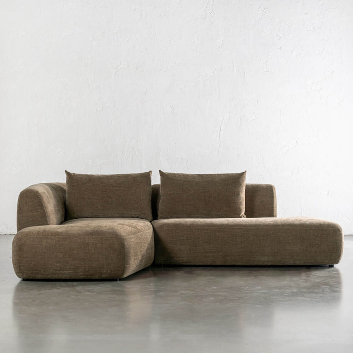 AMEDEO CORNER MODULAR CHAISE LOUNGE SOFA  |  BURNT CARAMEL