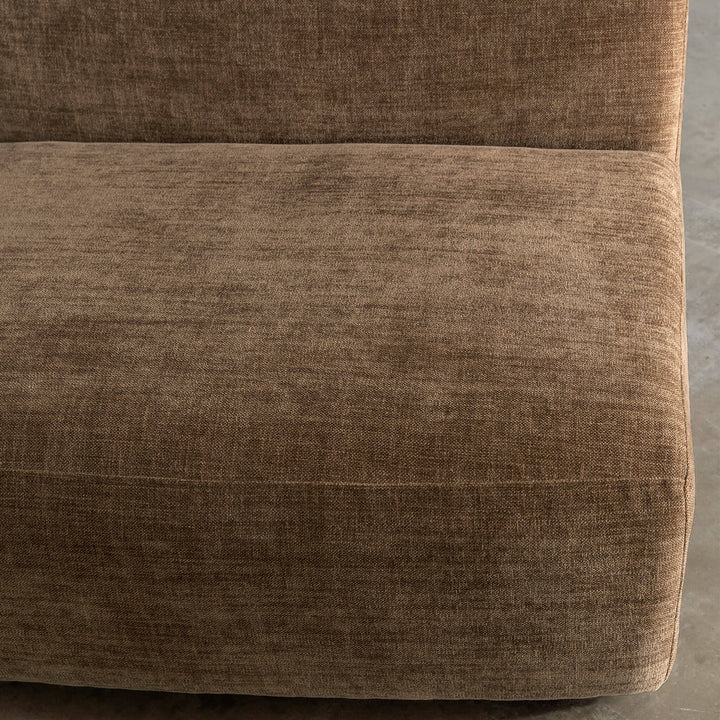 AMEDEO CORNER MODULAR CHAISE LOUNGE SOFA  |  BURNT CARAMEL -FABRIC CLOSE UP 