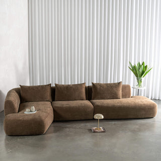 AMEDEO CORNER MODULAR CHAISE LOUNGE SOFA  |  BURNT CARAMEL