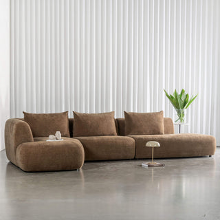 AMEDEO CORNER MODULAR CHAISE LOUNGE SOFA  |  BURNT CARAMEL