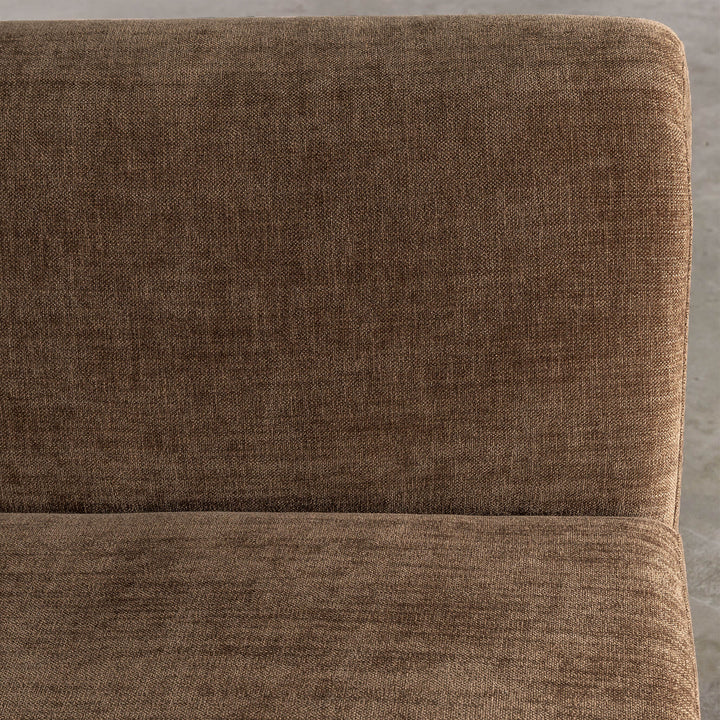 AMEDEO CORNER MODULAR CHAISE LOUNGE SOFA  |  BURNT CARAMEL -FABRIC CLOSE UP BACK REST