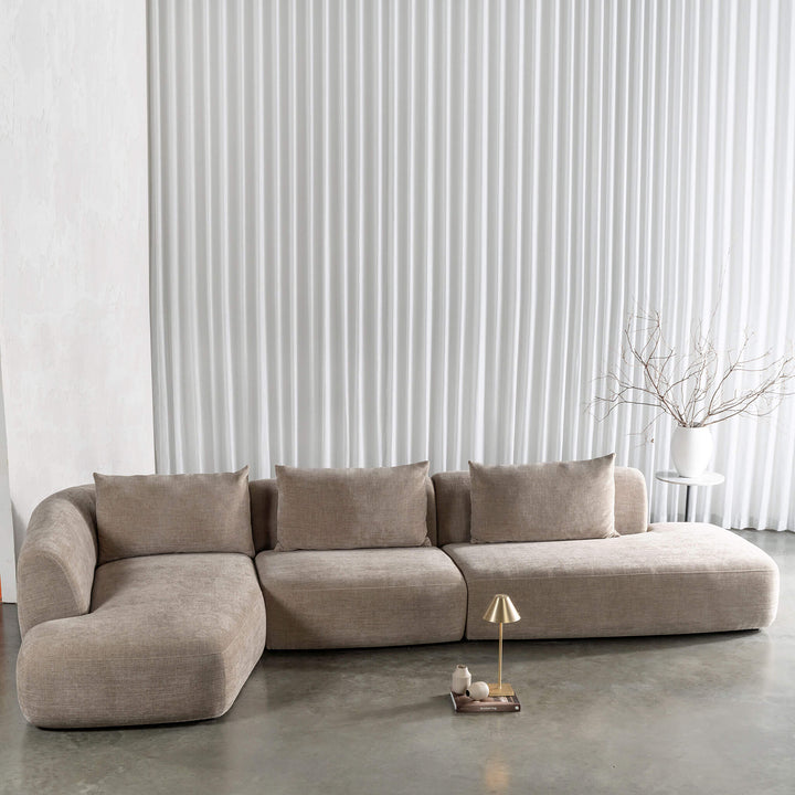 AMEDEO CORNER MODULAR CHAISE LOUNGE SOFA  |  DRIFTWOOD TAUPE