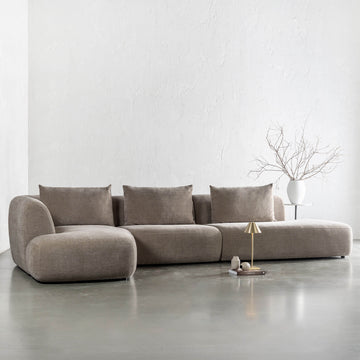 AMEDEO CORNER MODULAR CHAISE LOUNGE SOFA  |  DRIFTWOOD TAUPE - STYLED