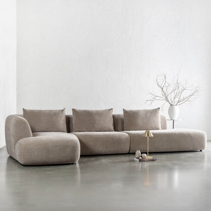 AMEDEO CORNER MODULAR CHAISE LOUNGE SOFA  |  DRIFTWOOD TAUPE