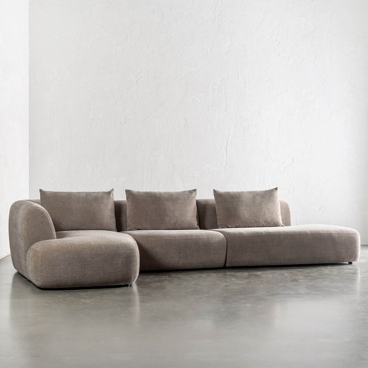 AMEDEO CORNER MODULAR CHAISE LOUNGE SOFA  |  DRIFTWOOD TAUPE - UNSTYLED