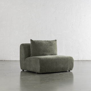 AMEDEO CORNER MODULAR CHAISE LOUNGE SOFA  |  OLIVE SMOKE GROVE - SINGLE CHAIR