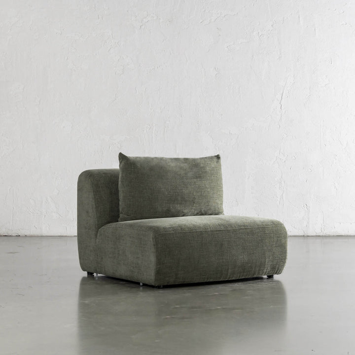 AMEDEO CORNER MODULAR CHAISE LOUNGE SOFA  |  OLIVE SMOKE GROVE - SINGLE CHAIR