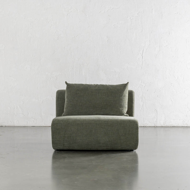 AMEDEO CORNER MODULAR CHAISE LOUNGE SOFA  |  OLIVE SMOKE GROVE - SINGLE CHAIR
