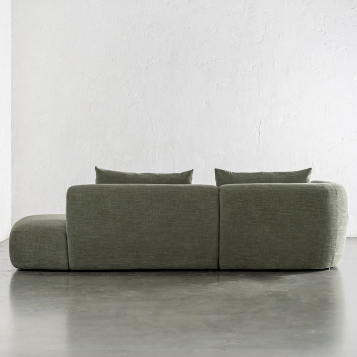 AMEDEO CORNER MODULAR CHAISE LOUNGE SOFA  |  OLIVE SMOKE GROVE - BACK