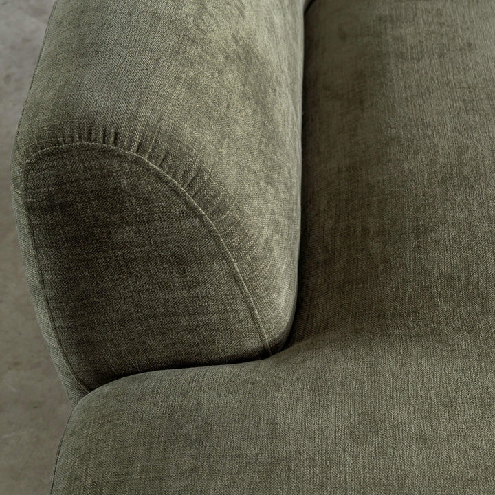 AMEDEO CORNER MODULAR CHAISE LOUNGE SOFA  |  OLIVE SMOKE GROVE - CLOSE UP
