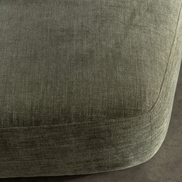 AMEDEO CORNER MODULAR CHAISE LOUNGE SOFA  |  OLIVE SMOKE GROVE - CLOSE UP
