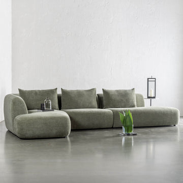 AMEDEO CORNER MODULAR CHAISE LOUNGE SOFA  |  OLIVE SMOKE GROVE