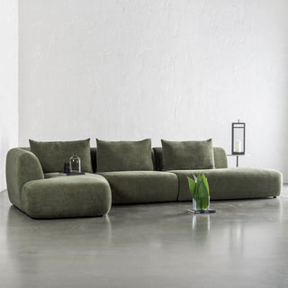 AMEDEO CORNER MODULAR CHAISE LOUNGE SOFA  |  OLIVE SMOKE GROVE - STYLED 