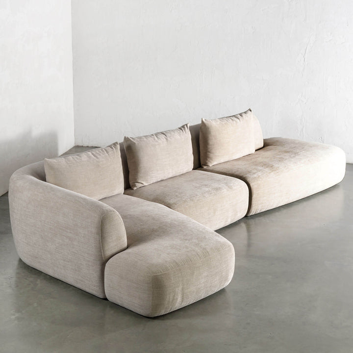 AMEDEO CORNER MODULAR CHAISE LOUNGE SOFA  |  SANDBAR HAZE - SIDEVIEW