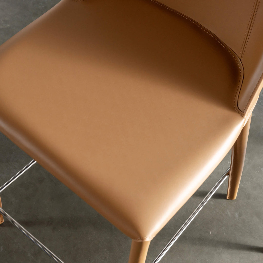 AMES MID CENTURY VEGAN LEATHER BAR CHAIR  |  BUNDLE + SAVE  |  SADDLE TAN