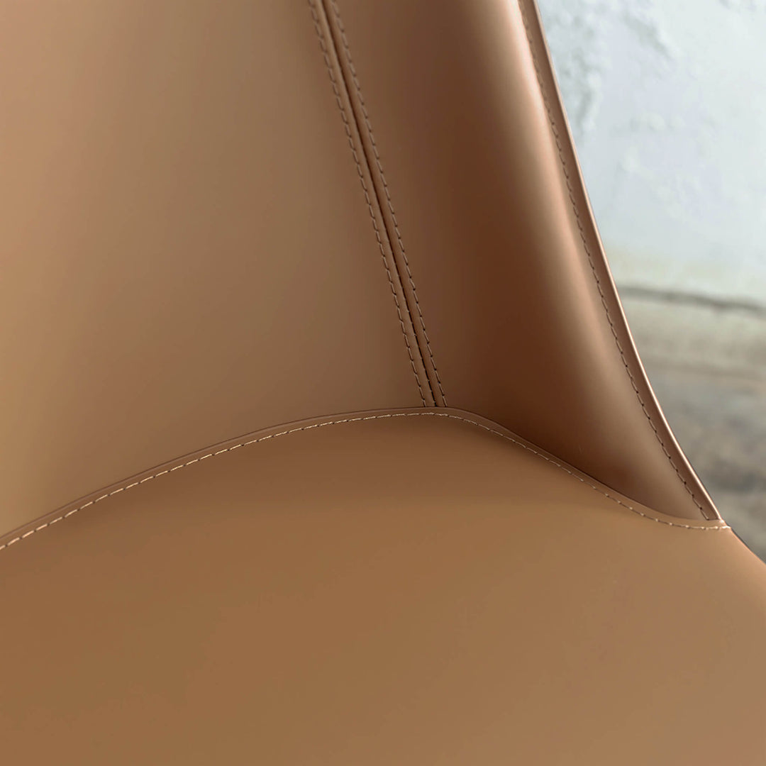PRE ORDER  |  AMES MID CENTURY VEGAN LEATHER DINING CHAIR  |  SADDLE TAN