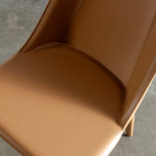 AMES MID CENTURY VEGAN LEATHER DINING CHAIR  |  SADDLE TAN